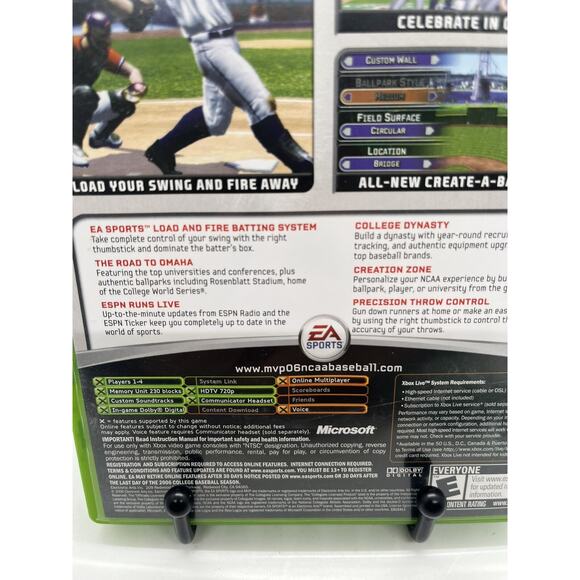 MVP 06 NCAA Baseball (Microsoft Xbox, 2006) CIB Complete Tested - Picture 3 of 15
